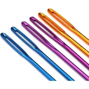 Agujas de lana coloridas dobladas punta Tapiz Agujas de