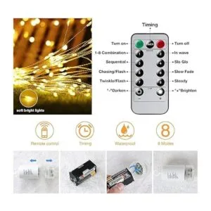 Guirnalda de luces de Navidad de hadas 225 luces LED DIY