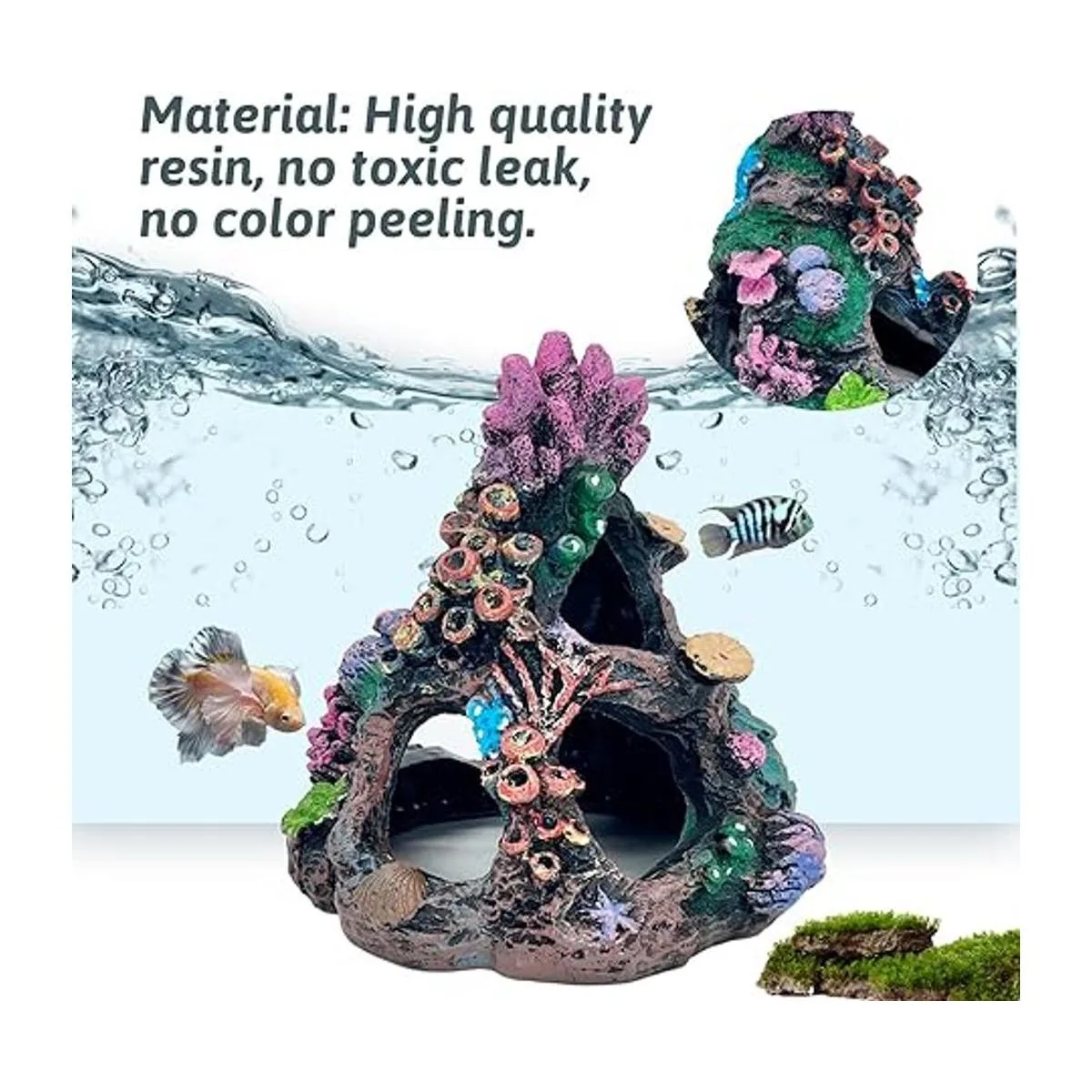 PINVNBY Decoración de acuario de coral para peces de