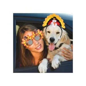 2 diademas de pavo de Acción de Gracias 2 gafas de sol de_5