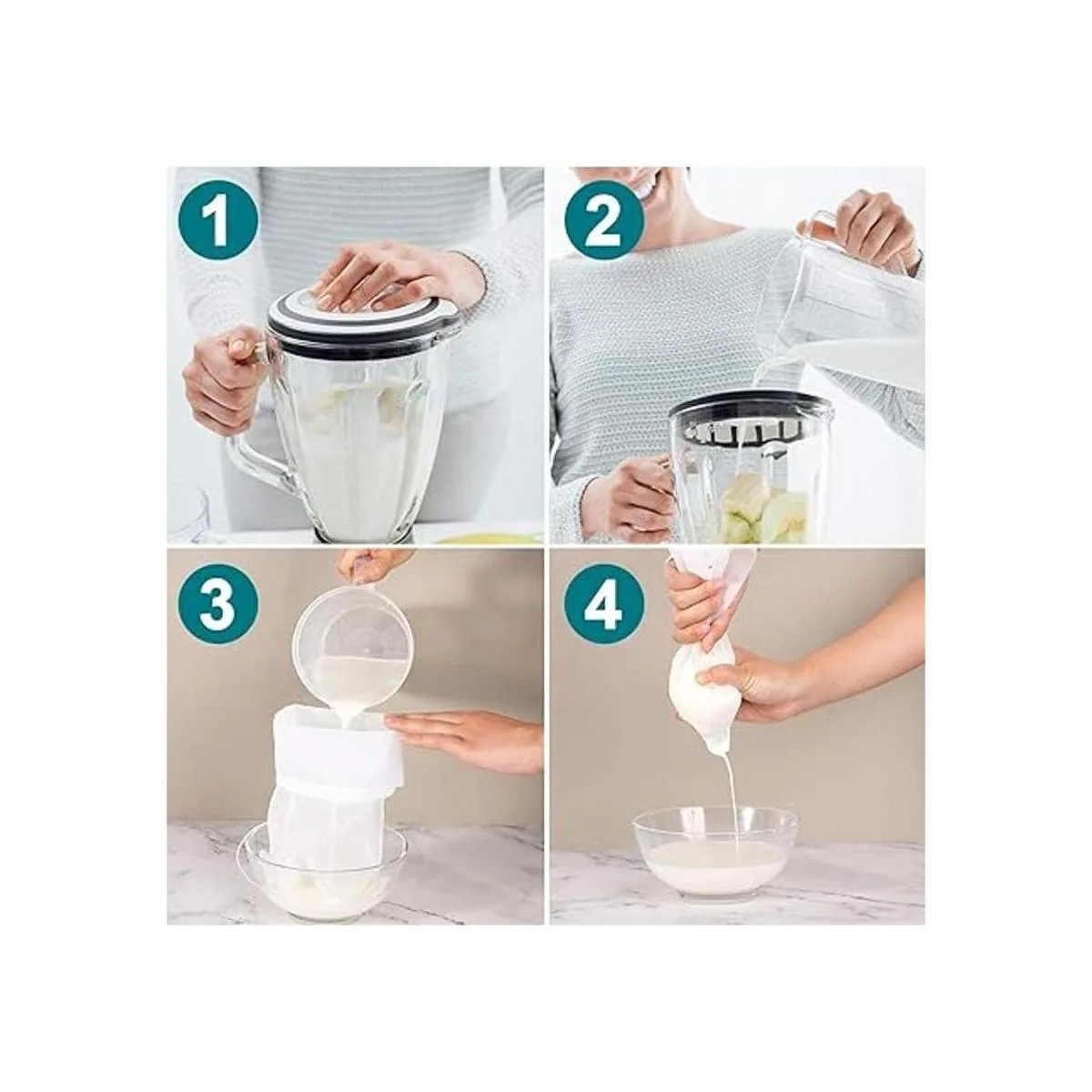 6 paquetes de bolsas reutilizables de malla fina de nailon