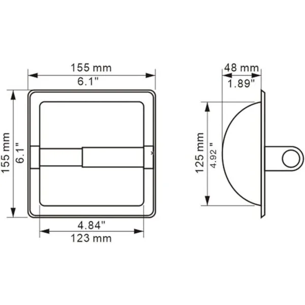 POKIM Soporte de papel higiénico empotrado negro_5