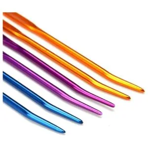 Agujas de lana coloridas dobladas punta Tapiz Agujas de