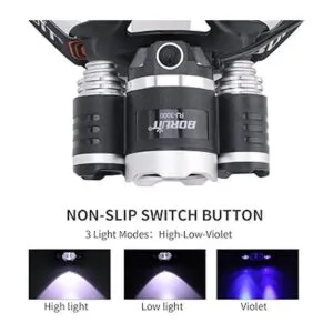 BORUiT RJ3000 LED de luz negra 3 modos de luz blanca y_2