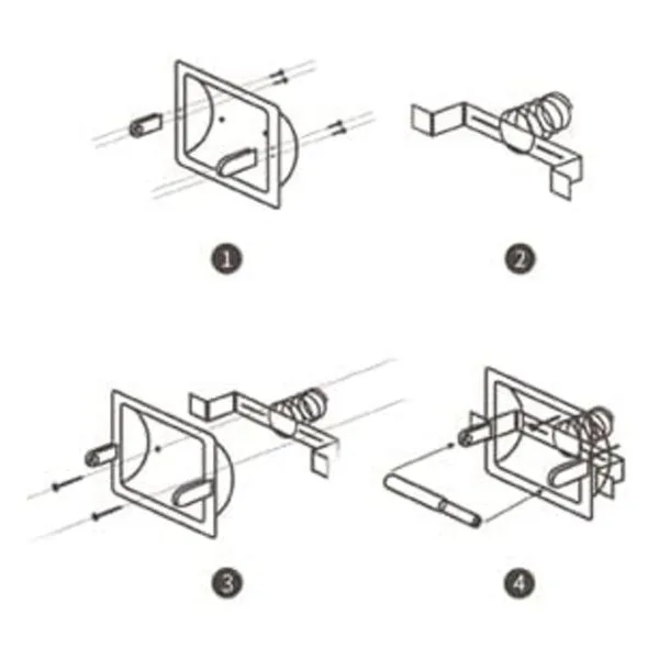 POKIM Soporte de papel higiénico empotrado negro_6
