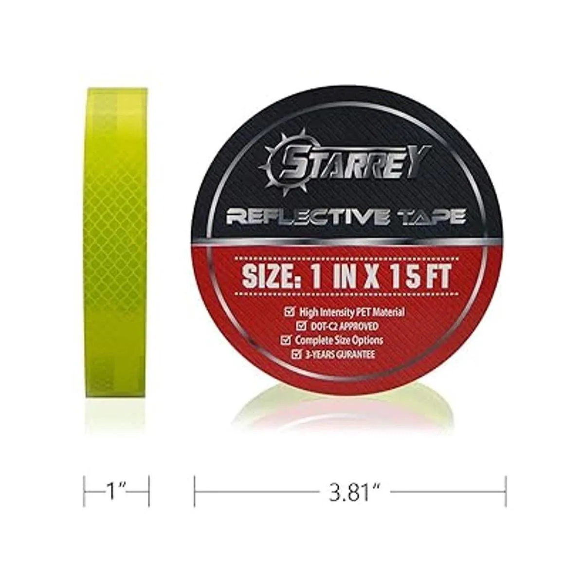 Starrey Cinta reflectante DOTC2 de 1 pulgada de ancho y 15_3