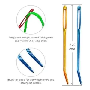 Agujas de lana coloridas dobladas punta Tapiz Agujas de
