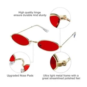 12 piezas de gafas de sol ovaladas estilo vintage retro_3