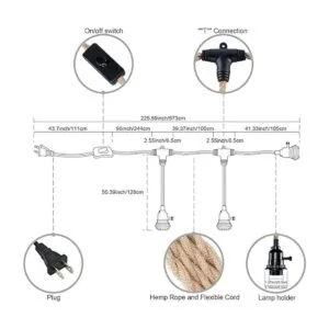 Extensión de luces decorativas colgantes en cuerda de_2