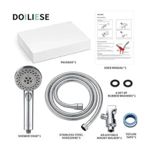DOILIESE Alcachofa de ducha de alta presión de 6 ajustes