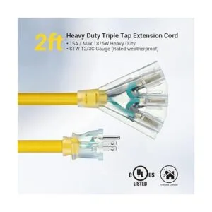 DEWENWILS Separador de cable de extensión de tres grifos_2