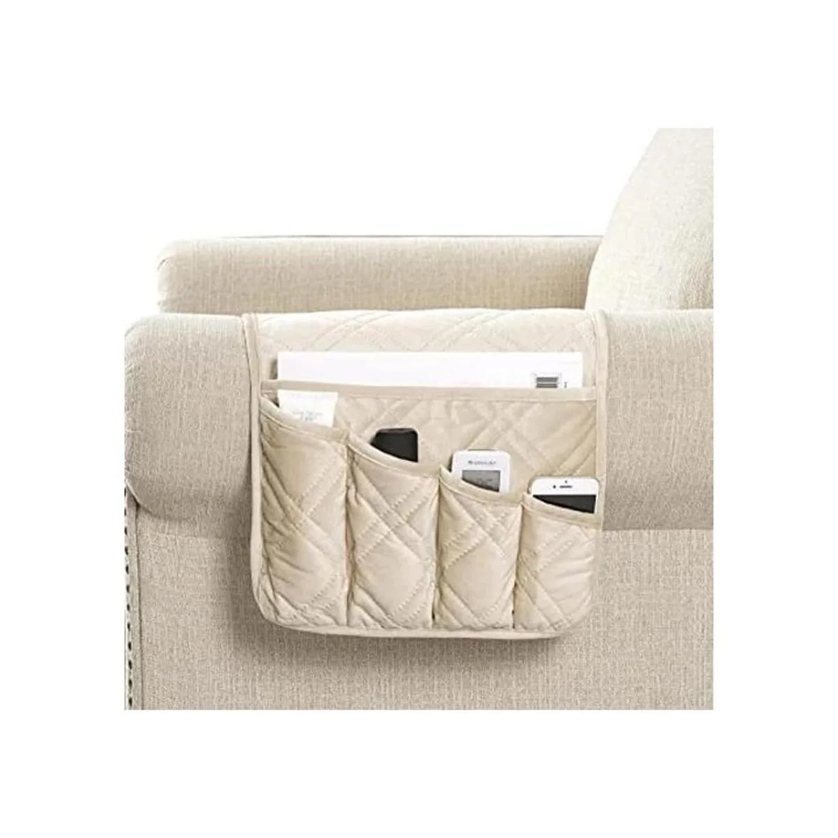 Brilliant Sunshine Premium Grey Silky Velvet Sofa Armrest