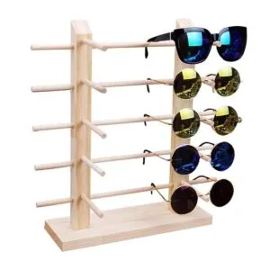 TANG SONG Soporte de exhibición de vidrio de madera maciza_1