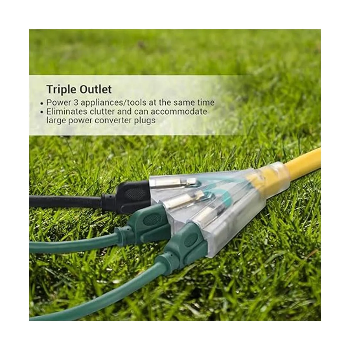 DEWENWILS Separador de cable de extensión de tres grifos_3