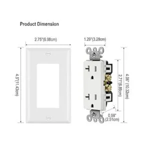 BESTTEN Receptáculo decorativo de 20 amperios toma de_4