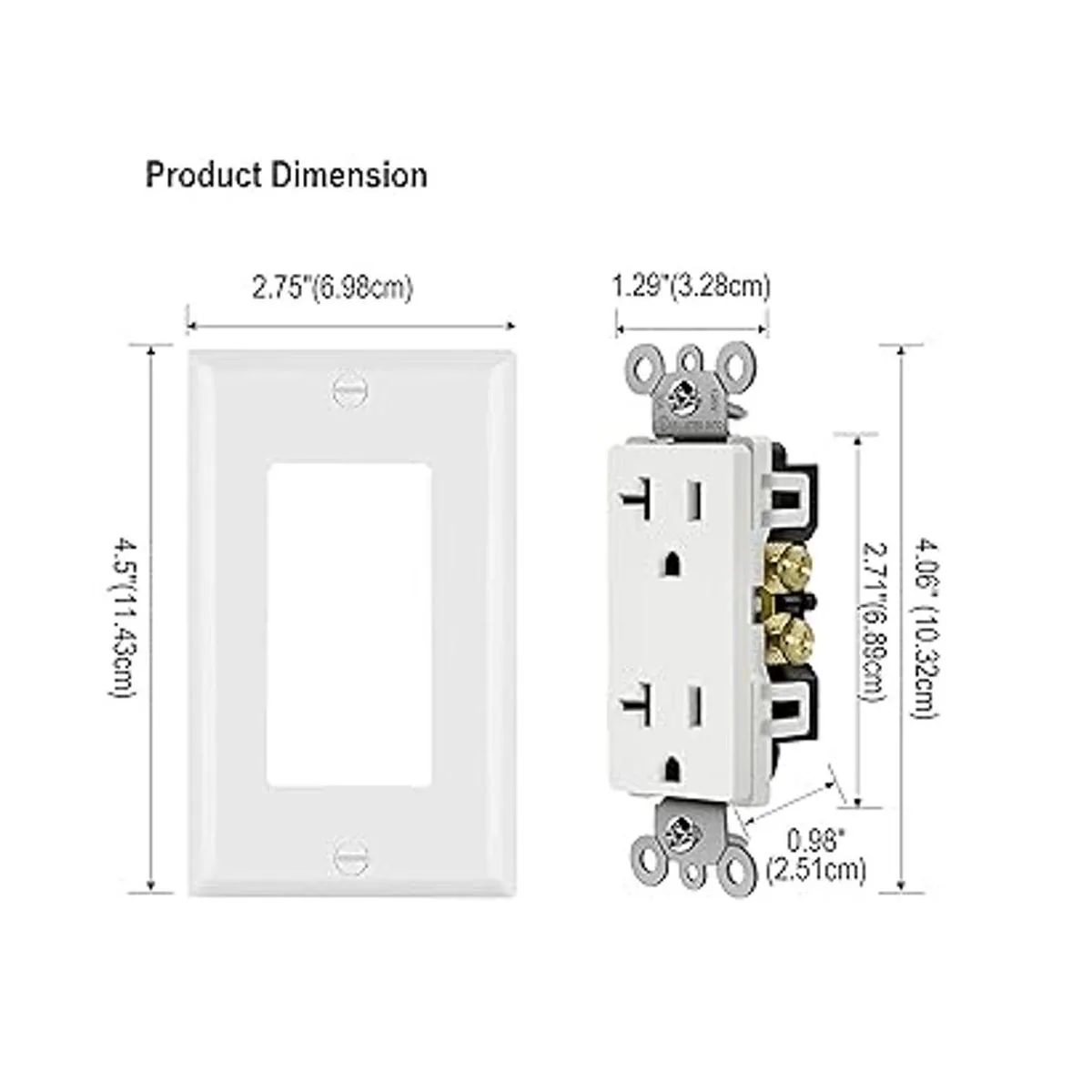 BESTTEN Receptáculo decorativo de 20 amperios toma de_4