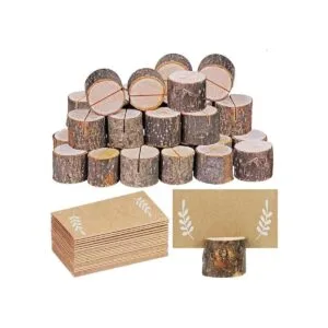 30 portatarjetas de madera rústica soporte de números de