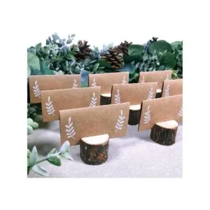 30 portatarjetas de madera rústica soporte de números de