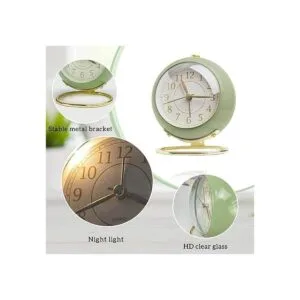 JUSTUP Reloj despertador analógico silencioso clásico_5