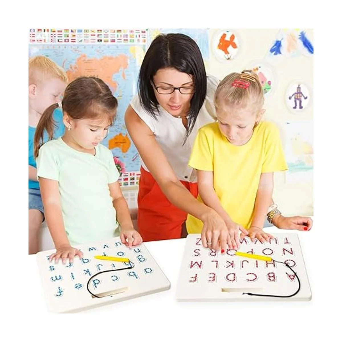 Apfity Tablero magnético de calculo del alfabeto tablero