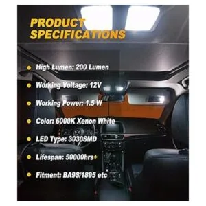 Serundo Auto BA9S Bombilla LED para automóvil BA9 1895_3