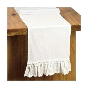 Camino de mesa blanco rústico camino de mesa de granja de