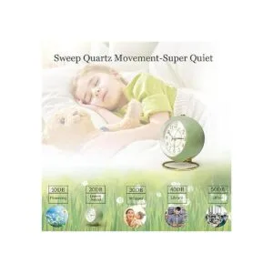 JUSTUP Reloj despertador analógico silencioso clásico_4