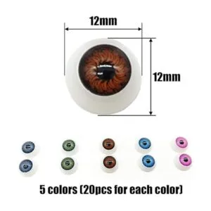 TIHOOD 100 unidades caja de 0.472 in de ojos de muñeca_2