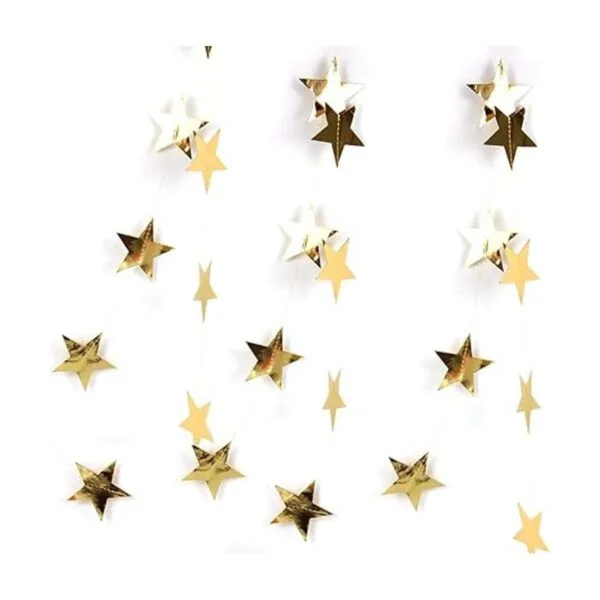 Guirnalda de estrellas doradas guirnalda de papel dorado_4