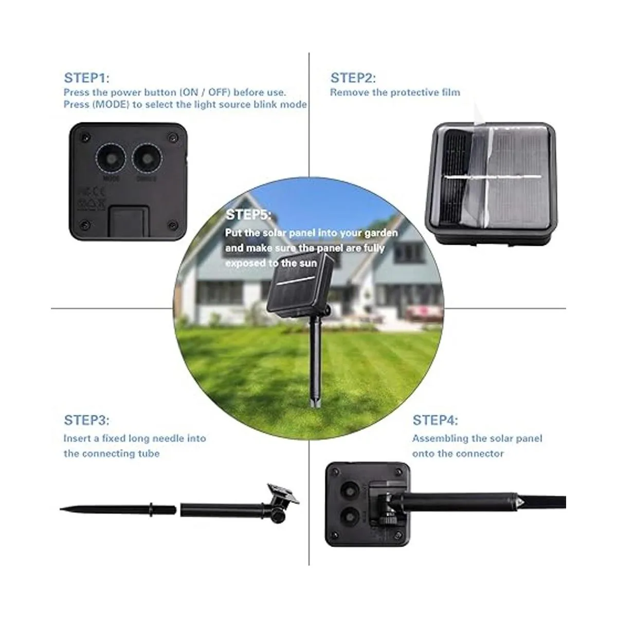 Paquete de 2 tiras de luces solares para exteriores 78_2