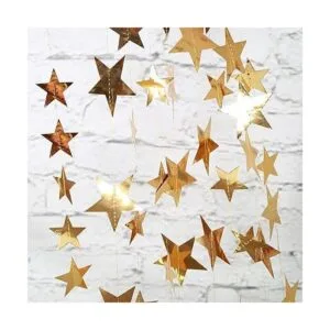 Guirnalda de estrellas doradas guirnalda de papel dorado_5