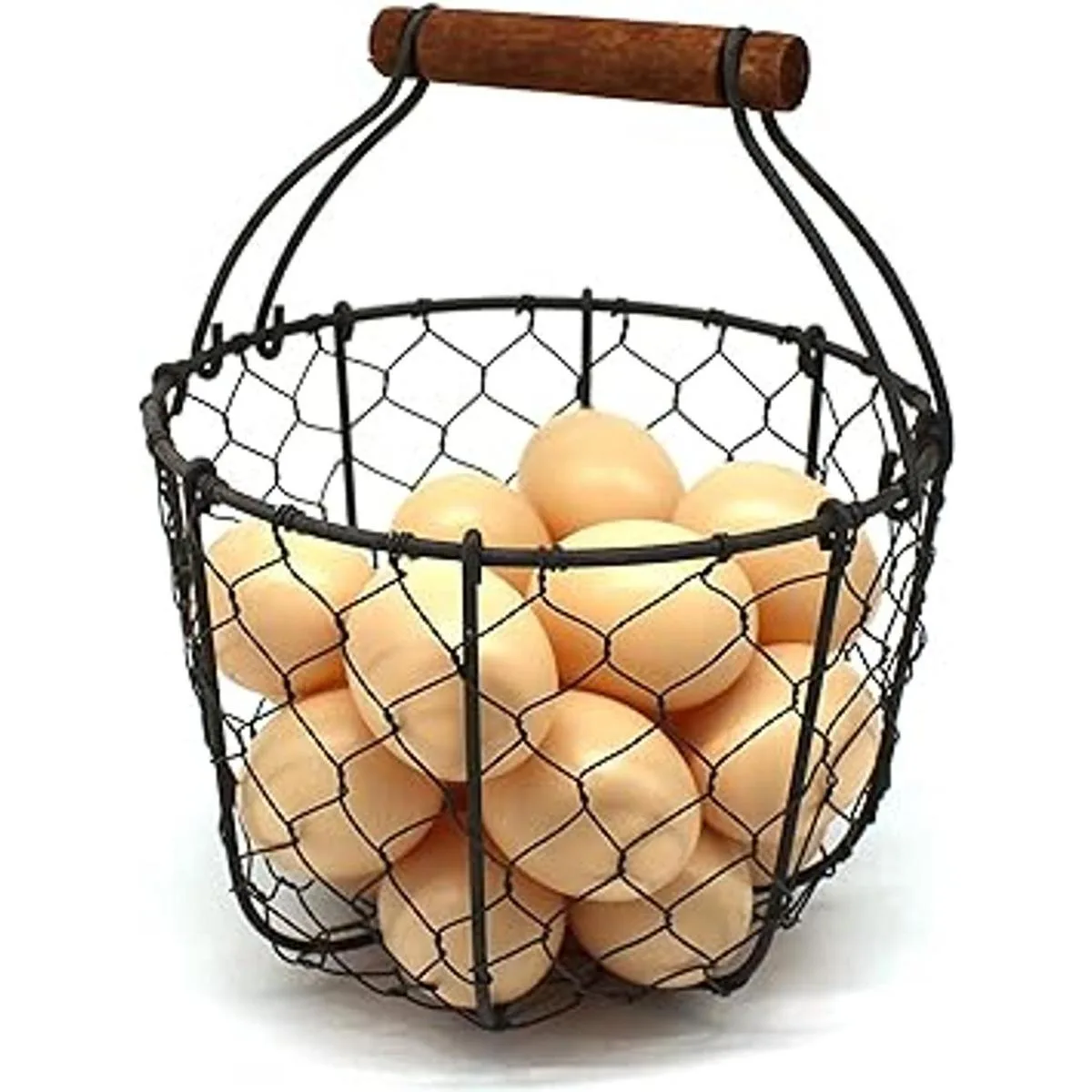 CVHOMEDECO. Cesta de huevos de alambre de pollo con mango_2