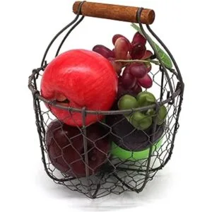 CVHOMEDECO. Cesta de huevos de alambre de pollo con mango_3