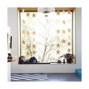 Guirnalda de estrellas doradas guirnalda de papel dorado_6