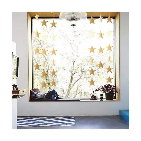 Guirnalda de estrellas doradas guirnalda de papel dorado_6