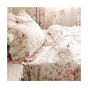 Kolachic Fundas de almohada con estampado floral de rosas_3