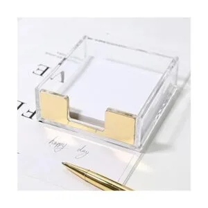 MultiBey Dispensador de bloc de notas adhesivas dorado_4