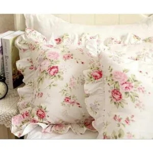 Kolachic Fundas de almohada con estampado floral de rosas_1