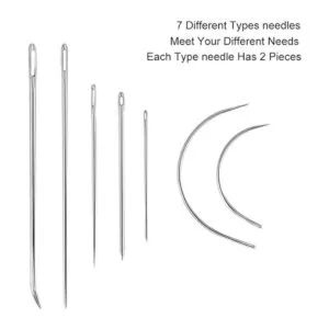 Qtopun Juego de agujas de reparación de cuero y hilos_2