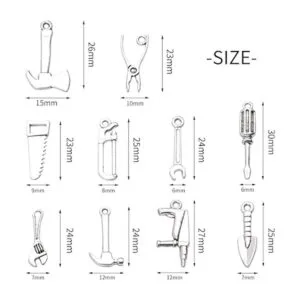 50 piezas de dijes de herramientas 3D mezclados colección