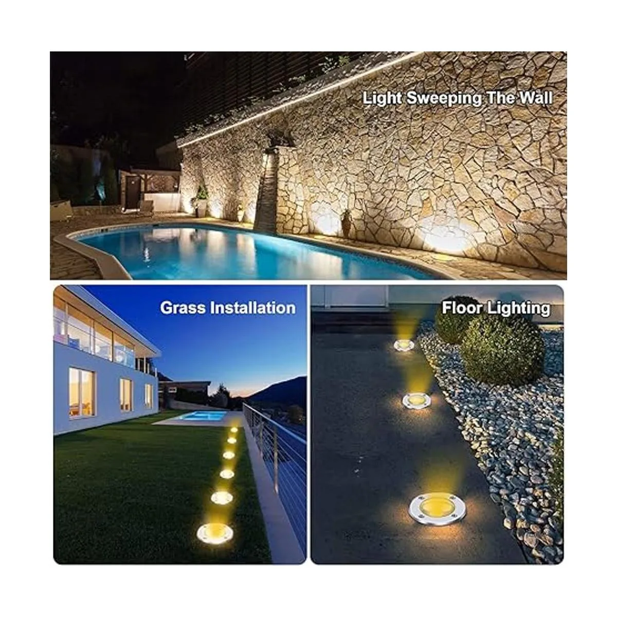 ALEDECO Paquete de 4 luces LED de bajo voltaje de 3 W y 12_3