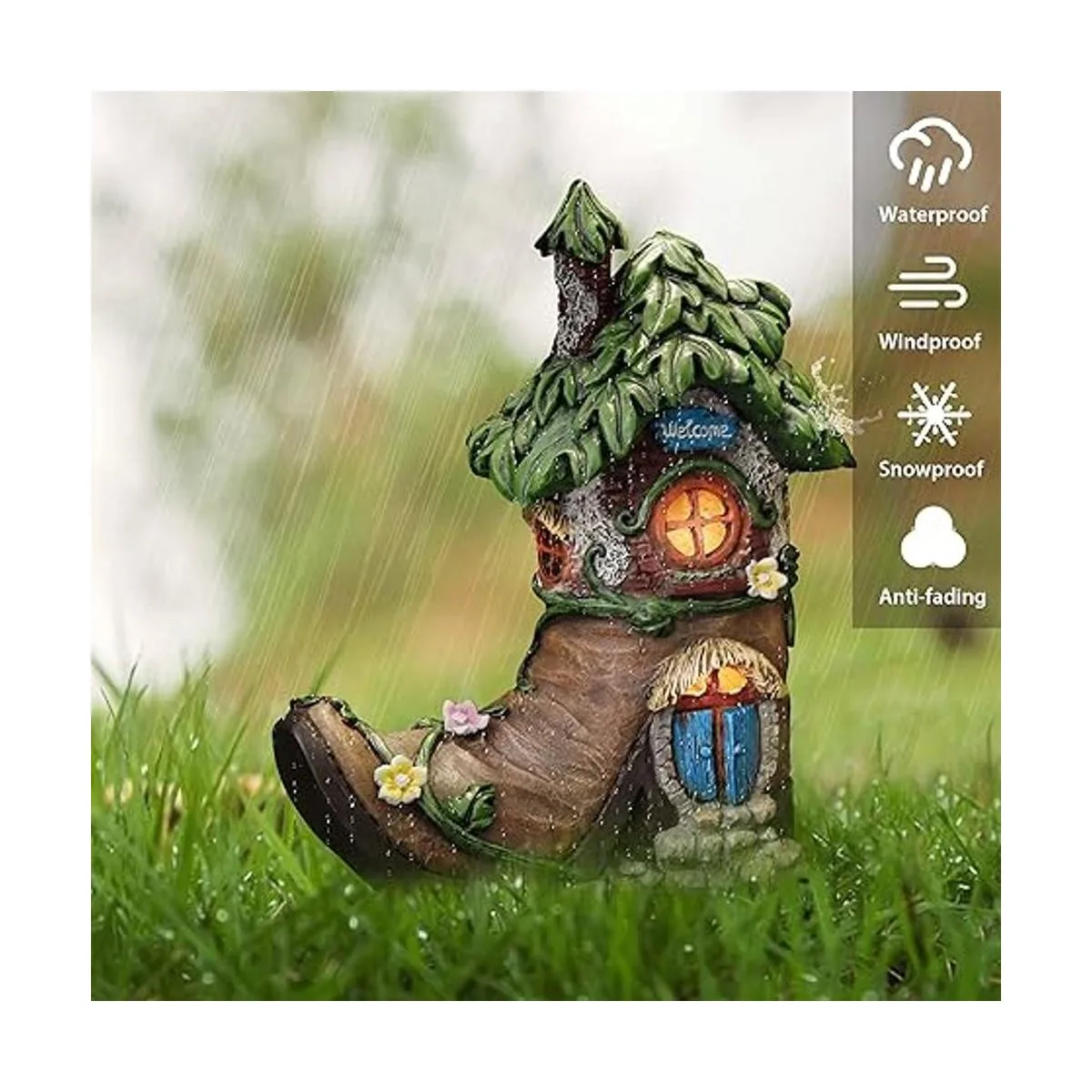 TERESAS COLLECTIONS Boot Fairy House Garden Statues with_5