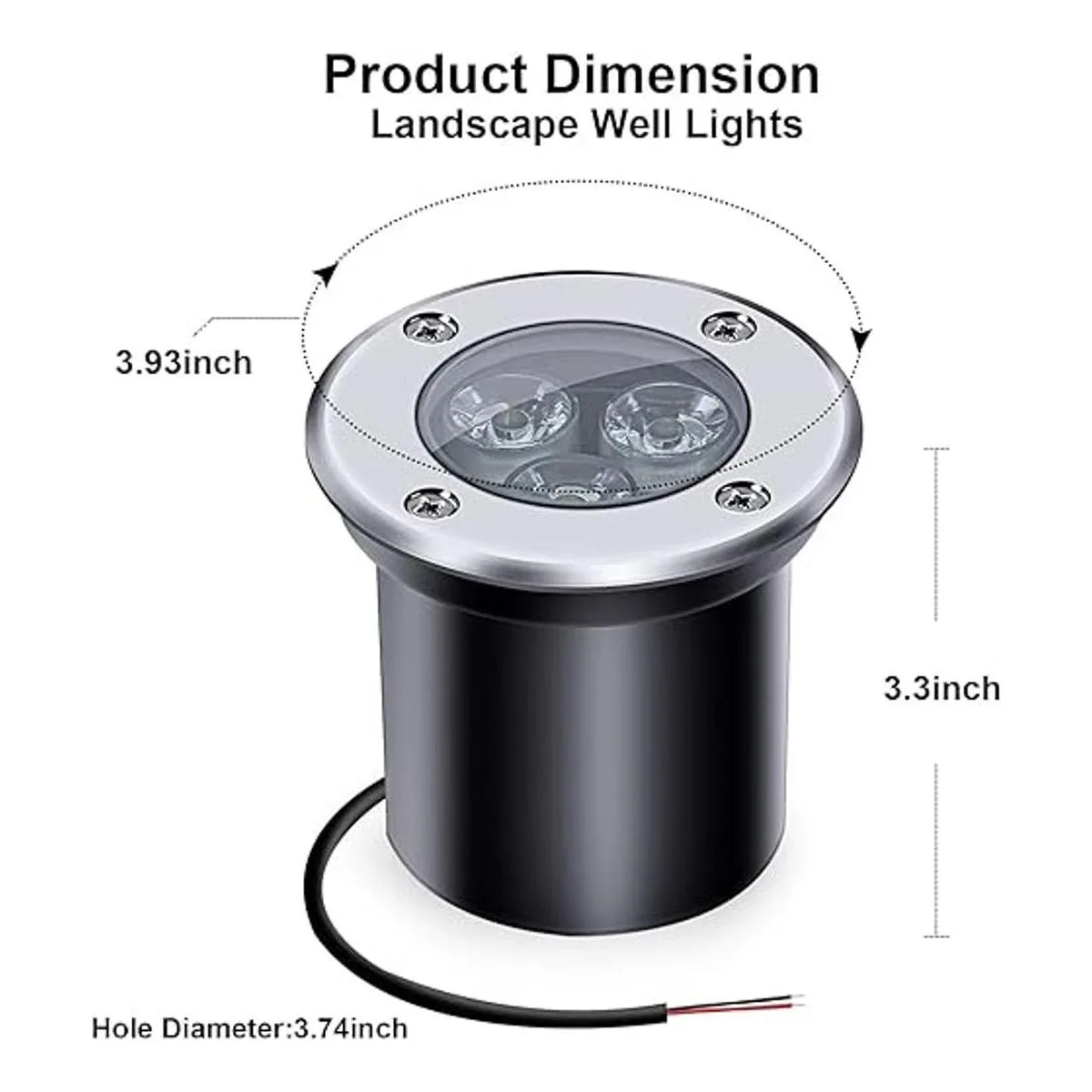 ALEDECO Paquete de 4 luces LED de bajo voltaje de 3 W y 12_2