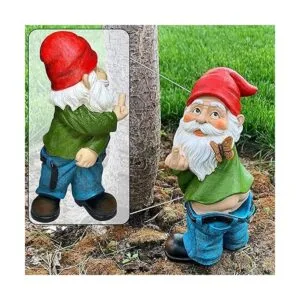 Mood Lab Gnomo de jardín Gnomo de plumón 9.3 pulgadas_2