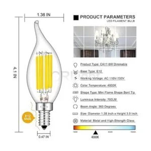 CRLight Bombilla LED regulable 6 W luz de día 4000 K