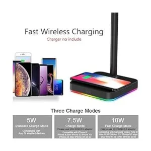 KAFRI Soporte para auriculares RGB con cargador_3