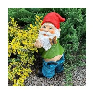 Mood Lab Gnomo de jardín Gnomo de plumón 9.3 pulgadas_4
