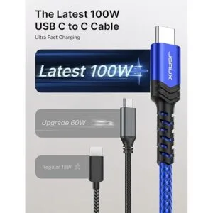 Cable USB C a USB C de 100 W y 10 pies JSAUX 5A PD USB_3