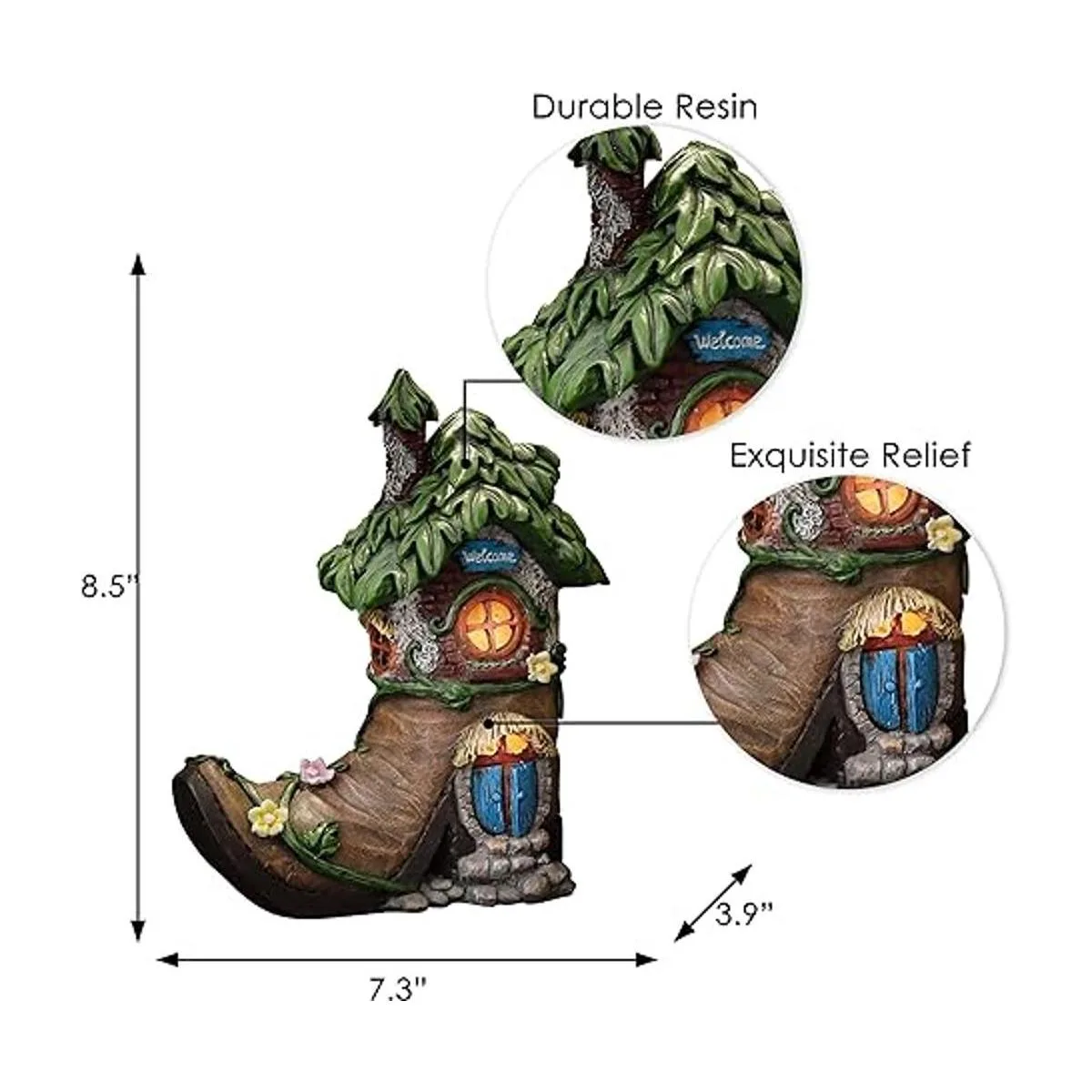 TERESAS COLLECTIONS Boot Fairy House Garden Statues with_6