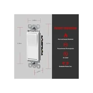 ENERLITES Interruptor de luz de paleta iluminado un solo